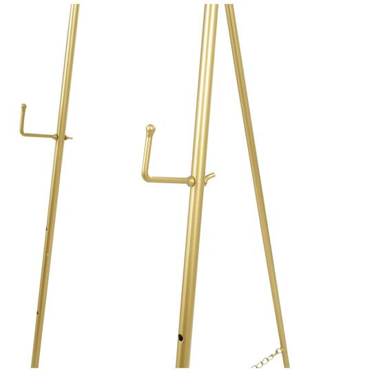 63" Gold Metal Scroll 3-Tier Display Easel